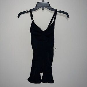 SKIMS SEAMLESS SCULPT MID THIGH BODYSUIT ONYX BLACK LARGE